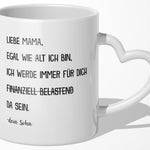 22Feels® Mama Geschenk von Sohn - Tasse mit Spruch (Herzhenkel, Weiss, 320ml)-Tasse Weiss Herzhenkel 320ml-22Feels