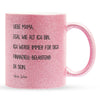 22Feels® Mama Geschenk von Sohn - Glitzertasse mit Spruch: Egal wie alt (Pink, 320ml)-Glitzertasse Pink 320ml-22Feels