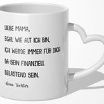22Feels® Mama Geschenk von Tochter - Tasse mit Spruch (Herzhenkel, Weiss, 320ml)-Tasse Weiss Herzhenkel 320ml-22Feels