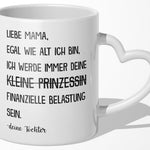 22Feels® Mama Geschenk von Tochter - Tasse mit Spruch (Herzhenkel, Weiss, 320ml)-Tasse Weiss Herzhenkel 320ml-22Feels