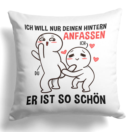22Feels® Paar Geschenk zum Jahrestag, Valentinstag, Hochzeitstag etc. - Kissen mit Spruch (Weiss 40x40cm)-Kissen Weiss 40x40-22Feels