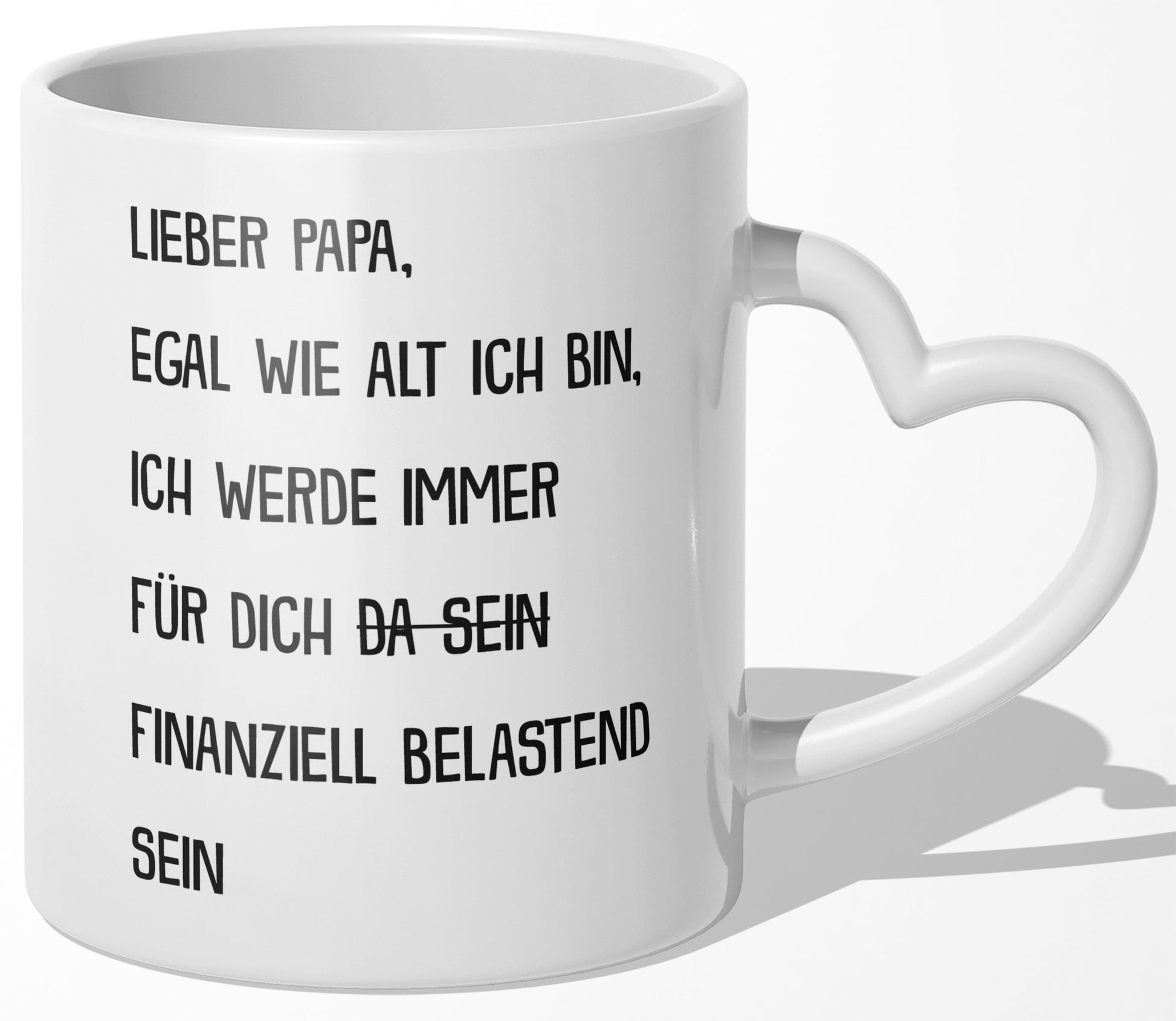 22Feels® Geschenk für Papas - Tasse mit Spruch (Herzhenkel, Weiss, 320ml)-Tasse Weiss Herzhenkel 320ml-22Feels