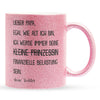22Feels® Papa Geschenk von Tochter - Glitzertasse mit Spruch: Egal wie alt ich bin (Pink, 320ml)-Glitzertasse Pink 320ml-22Feels