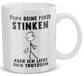 22Feels® ORIGINAL Geschenk-Tasse mit Spruch - Papa, Deine Fürze Stinken, Aber Ich Liebe Dich Trotzdem (Weiss, 320ml)-Weisse Tasse 320ml-22Feels