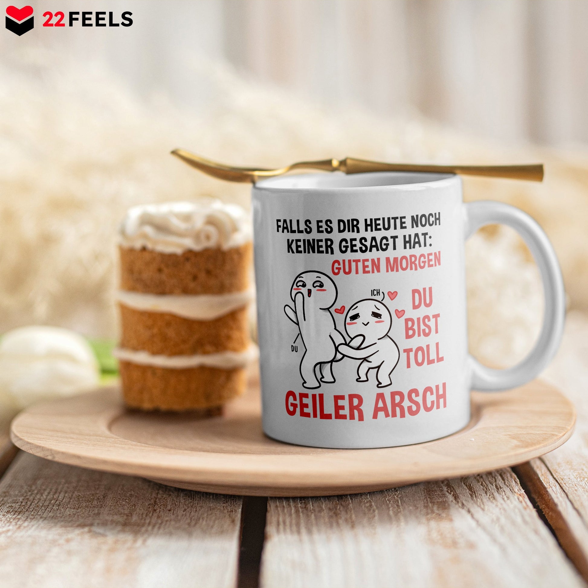 22Feels® Geschenk für Paare - Tasse mit Spruch: Falls Es Dir Heute Noch Keiner Gesagt Hat (Weiss, 320ml)-Weisse Tasse 320ml-22Feels