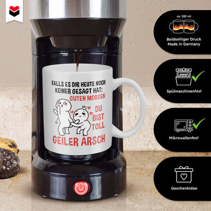 22Feels® Geschenk für Paare - Tasse mit Spruch: Falls Es Dir Heute Noch Keiner Gesagt Hat (Weiss, 320ml)-Weisse Tasse 320ml-22Feels