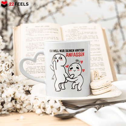 22Feels® Paar Geschenk zum Jahrestag, Hochzeitstag, Valentinstag etc. - Tasse mit Spruch (Herzhenkel, Weiss, 320ml)-Tasse Weiss Herzhenkel 320ml-22Feels