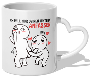 22Feels® Paar Geschenk zum Jahrestag, Hochzeitstag, Valentinstag etc. - Tasse mit Spruch (Herzhenkel, Weiss, 320ml)-Tasse Weiss Herzhenkel 320ml-22Feels