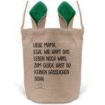 22Feels® Mama Osterkorb von Sohn Mutter mit Henkel Ostergeschenk Tragetasche Ostern Deko Osternest Körbchen Hasenohren (Beige/Grün)-Ostern Tragetasche-22Feels