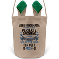 22Feels® Hundemama Frauchen Hunde Osterkorb mit Henkel Ostergeschenk Tragetasche Ostern Deko Osternest Körbchen Hasenohren (Beige/Grün)-Ostern Tragetasche-22Feels