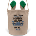 22Feels® Cousin Osterkorb von Cousin Jungs mit Henkel Ostergeschenk Tragetasche Ostern Deko Osternest Körbchen Hasenohren (Beige/Grün)-Ostern Tragetasche-22Feels