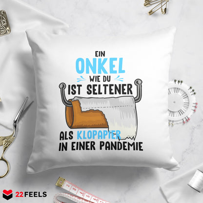 22Feels® Onkel Geschenk - Kissen mit Spruch (Weiss 40x40cm)-Kissen Weiss 40x40-22Feels