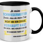22Feels® Schwiegermutter Geschenk von Schwiegersohn bzw. Bräutigam - Tasse mit Spruch (Weiss-Schwarz, 320ml)-TwoTone Tasse Weiss-Schwarz 320ml-22Feels