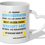 22Feels® Schwiegervater Geschenk von Schwiegertochter bzw. Braut - Tasse mit Spruch (Herzhenkel, Weiss, 320ml)-Tasse Weiss Herzhenkel 320ml-22Feels