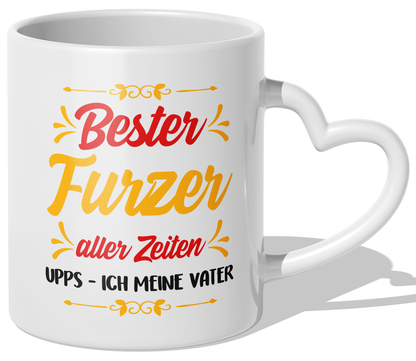 22Feels® Geschenk für Papas - Tasse mit Spruch (Herzhenkel, Weiss, 320ml)-Tasse Weiss Herzhenkel 320ml-22Feels