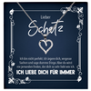 22Feels® Romantisches Geschenk für Frauen zum Jahrestag, Valentinstag, Hochzeitstag und co. - Echt Silber 925/000 Schmuckset: Herz Halskette mit Botschaftskarte-Schmuck mit Botschaftskarte - Herz21-22Feels
