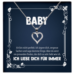 22Feels® Romantisches Geschenk für Frauen zum Jahrestag, Valentinstag, Hochzeitstag und co. - Echt Silber 925/000 Schmuckset: Herz Halskette mit Botschaftskarte-Schmuck mit Botschaftskarte - Herz21-22Feels