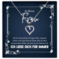 22Feels® Ehefrau Geschenk zum Hochzeitstag, Valentinstag, Geburtstag etc. - Echt Silber 925/000 Schmuckset: Herz Halskette mit Botschaftskarte-Schmuck mit Botschaftskarte - Herz21-22Feels