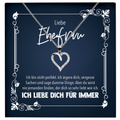 22Feels® Ehefrau Geschenk zum Hochzeitstag, Valentinstag, Geburtstag etc. - Echt Silber 925/000 Schmuckset: Herz Halskette mit Botschaftskarte-Schmuck mit Botschaftskarte - Herz21-22Feels