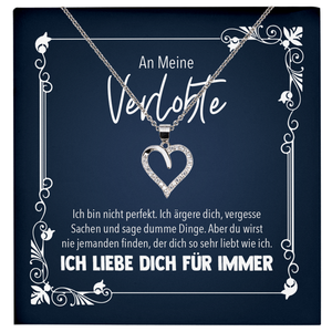 22Feels® Frauen Verlobungsgeschenk - Echt Silber 925/000 Schmuckset: Herz Halskette mit Botschaftskarte-Schmuck mit Botschaftskarte - Herz21-22Feels