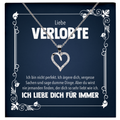 22Feels® Frauen Verlobungsgeschenk - Echt Silber 925/000 Schmuckset: Herz Halskette mit Botschaftskarte-Schmuck mit Botschaftskarte - Herz21-22Feels