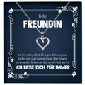 22Feels® Freundin Geschenk zu Jahrestag, Valentinstag und co. - Echt Silber 925/000 Schmuckset: Herz Halskette mit Botschaftskarte-Schmuck mit Botschaftskarte - Herz21-22Feels