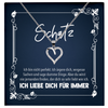 22Feels® Romantisches Geschenk für Frauen zum Jahrestag, Valentinstag, Hochzeitstag und co. - Echt Silber 925/000 Schmuckset: Herz Halskette mit Botschaftskarte-Schmuck mit Botschaftskarte - Herz21-22Feels