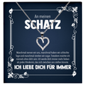 22Feels® Schatz Romantisches Geschenk für Frauen zum Jahrestag, Valentinstag, Hochzeitstag und co. - Echt Silber 925/000 Schmuckset: Herz Halskette mit Botschaftskarte-Schmuck mit Botschaftskarte - Herz21-22Feels