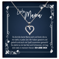 22Feels® Mama Geschenk zum Muttertag, Geburtstag und co. - Echt Silber 925/000 Schmuckset: Herz Halskette mit Botschaftskarte-Schmuck mit Botschaftskarte - Herz21-22Feels