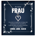 22Feels® Ehefrau Geschenk zum Hochzeitstag, Valentinstag, Geburtstag etc. - Echt Silber 925/000 Schmuckset: Herz Halskette mit Botschaftskarte-Schmuck mit Botschaftskarte - Herz21-22Feels