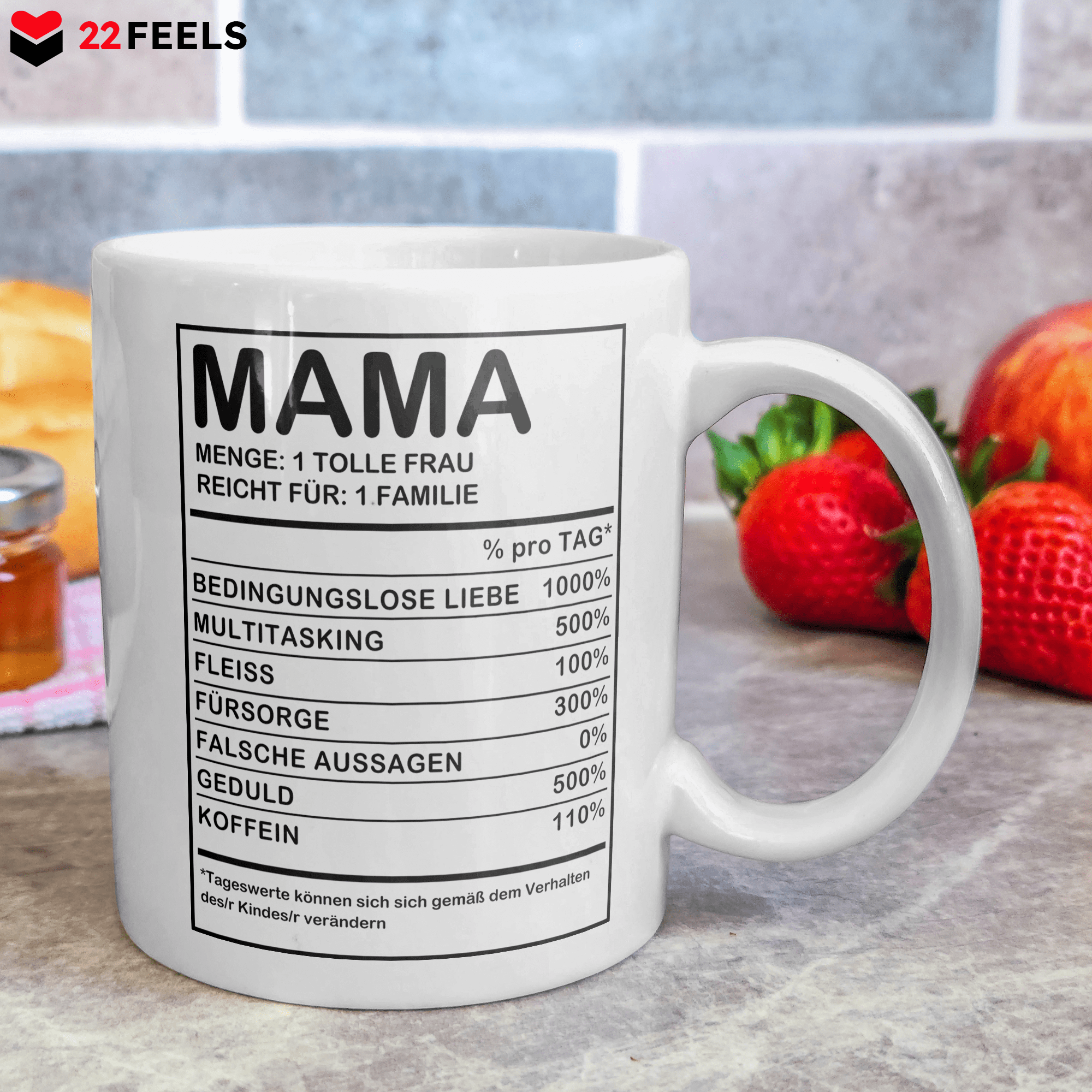 22Feels® Geschenk für Mamas - Tasse mit Spruch: Menge: 1 Tolle Frau (Weiss, 320ml)-Weisse Tasse 320ml-22Feels