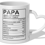 22Feels® Geschenk für Papas - Tasse mit Spruch (Herzhenkel, Weiss, 320ml)-Tasse Weiss Herzhenkel 320ml-22Feels