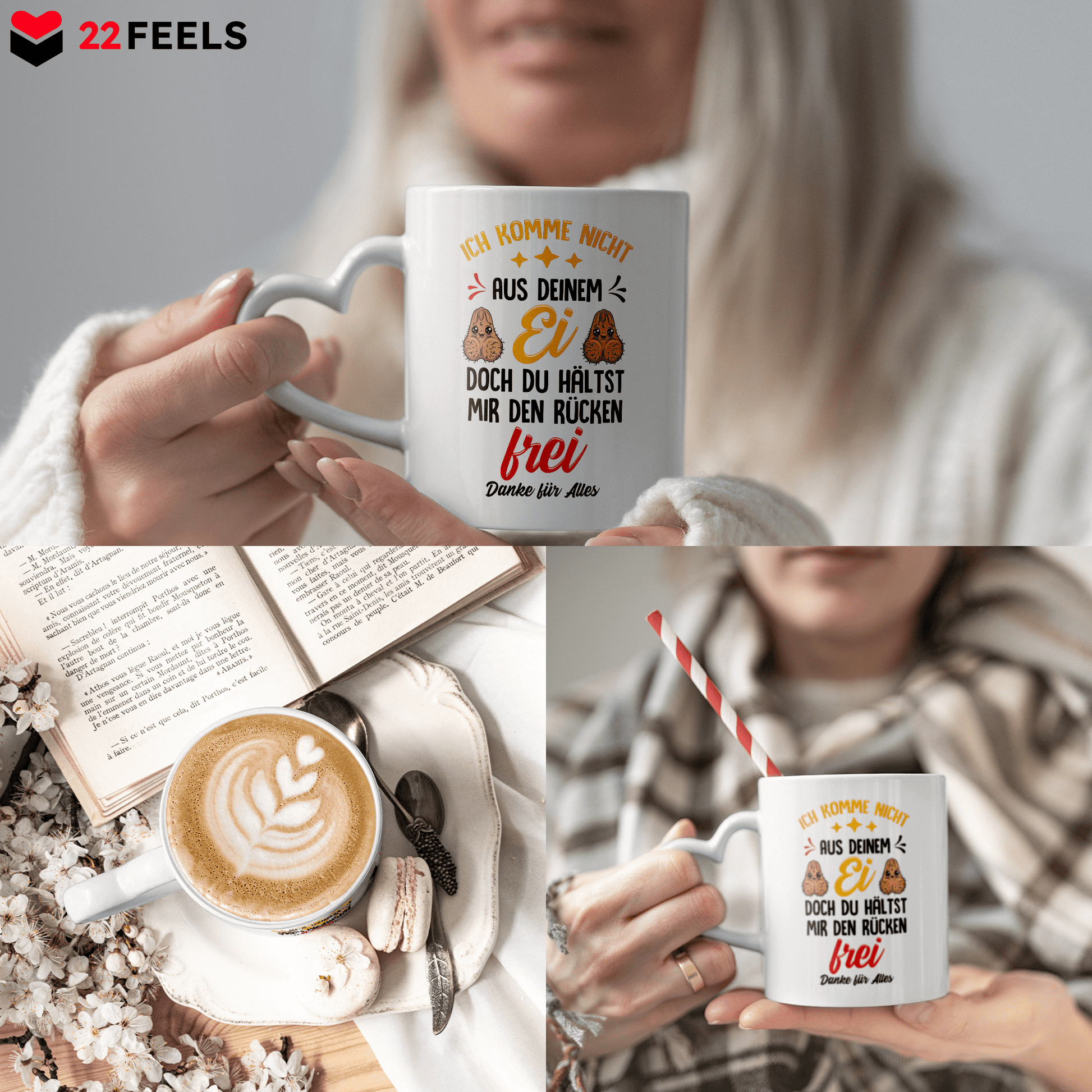 22Feels® Stiefvater Geschenk - Tasse mit Spruch (Herzhenkel, Weiss, 320ml)-Tasse Weiss Herzhenkel 320ml-22Feels