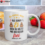 22Feels® Geschenk für Stiefpapas - Tasse mit Spruch: Du Hältst Mir Den Rücken Frei (Weiss, 320ml)-Weisse Tasse 320ml-22Feels