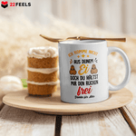 22Feels® Geschenk für Stiefpapas - Tasse mit Spruch: Du Hältst Mir Den Rücken Frei (Weiss, 320ml)-Weisse Tasse 320ml-22Feels