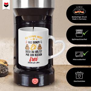 22Feels® Stiefvater Geschenk - Tasse mit Spruch (Herzhenkel, Weiss, 320ml)-Tasse Weiss Herzhenkel 320ml-22Feels