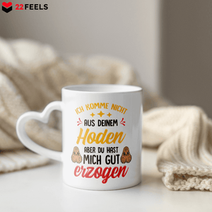 22Feels® Stiefvater Geschenk - Tasse mit Spruch (Herzhenkel, Weiss, 320ml)-Tasse Weiss Herzhenkel 320ml-22Feels