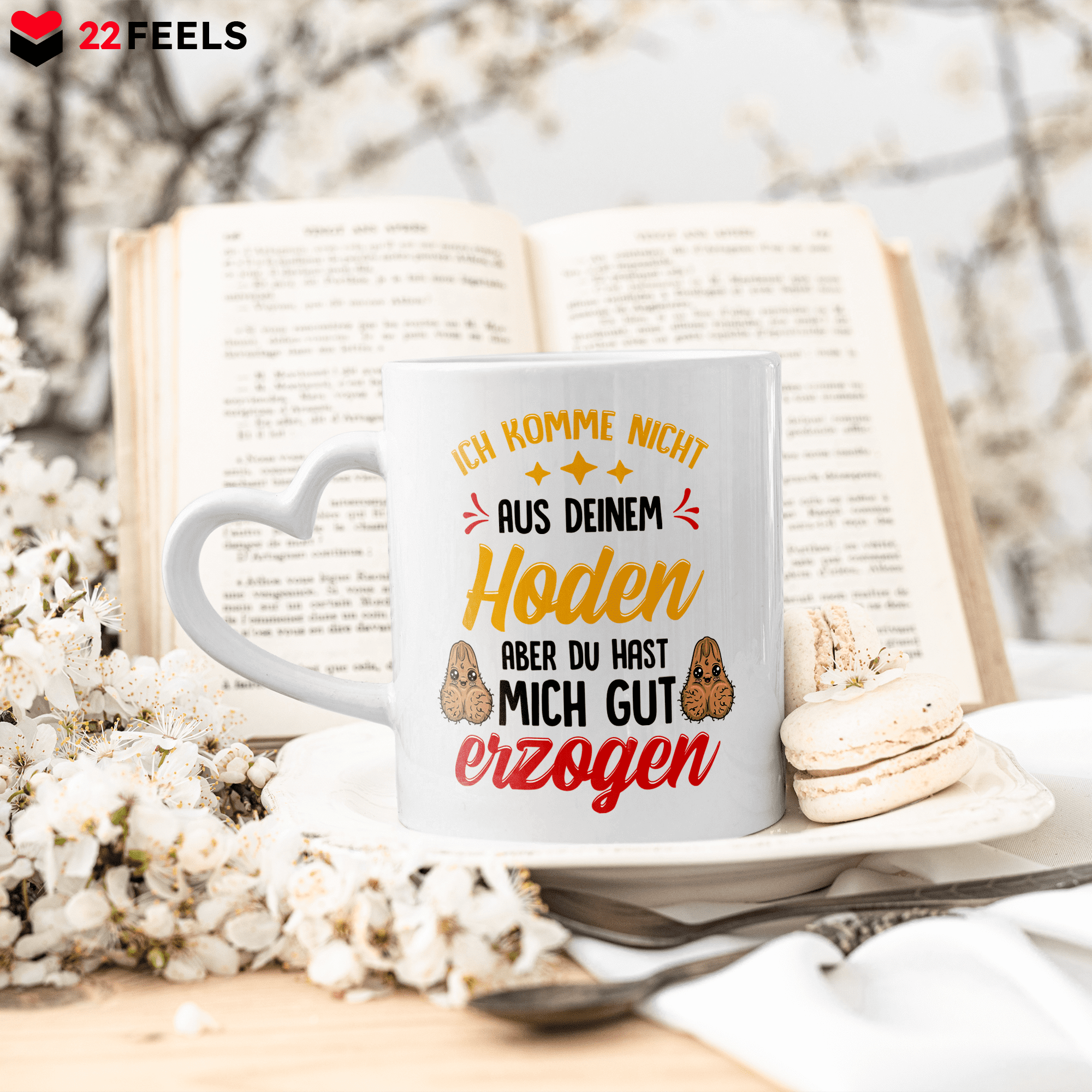 22Feels® Stiefvater Geschenk - Tasse mit Spruch (Herzhenkel, Weiss, 320ml)-Tasse Weiss Herzhenkel 320ml-22Feels
