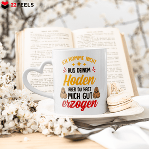 22Feels® Stiefvater Geschenk - Tasse mit Spruch (Herzhenkel, Weiss, 320ml)-Tasse Weiss Herzhenkel 320ml-22Feels