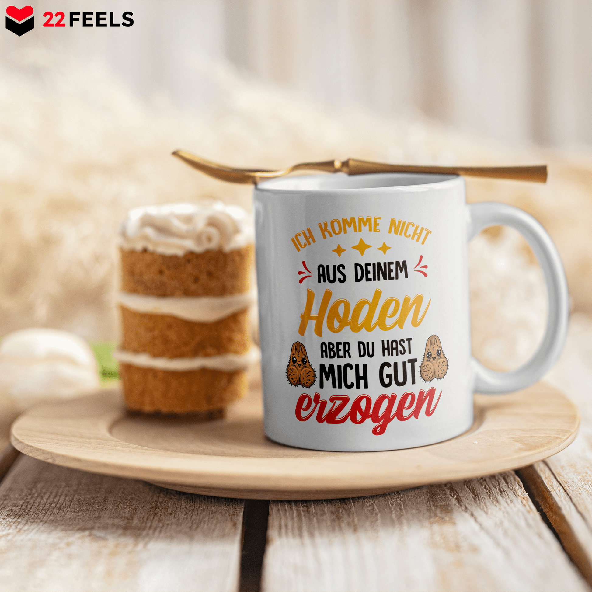 22Feels® Geschenk für Stiefpapas - Tasse mit Spruch: Du Hast Mich Gut Erzogen (Weiss, 320ml)-Weisse Tasse 320ml-22Feels