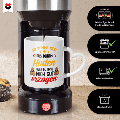 22Feels® Stiefvater Geschenk - Tasse mit Spruch (Herzhenkel, Weiss, 320ml)-Tasse Weiss Herzhenkel 320ml-22Feels