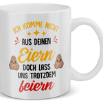 22Feels® Geschenk für Stiefpapas - Tasse mit Spruch: Lass Uns Trotzdem Feiern (Weiss, 320ml)-Weisse Tasse 320ml-22Feels