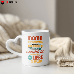 22Feels® Weihnachtsgeschenk Werdende Mama - Tasse mit Spruch (Herzhenkel, Weiss, 320ml)-Tasse Weiss Herzhenkel 320ml-22Feels