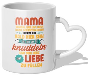 22Feels® Weihnachtsgeschenk Werdende Mama - Tasse mit Spruch (Herzhenkel, Weiss, 320ml)-Tasse Weiss Herzhenkel 320ml-22Feels