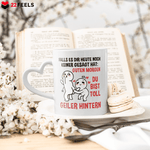 22Feels® Paar Geschenk zum Jahrestag, Hochzeitstag, Valentinstag etc. - Tasse mit Spruch (Herzhenkel, Weiss, 320ml)-Tasse Weiss Herzhenkel 320ml-22Feels