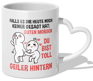 22Feels® Paar Geschenk zum Jahrestag, Hochzeitstag, Valentinstag etc. - Tasse mit Spruch (Herzhenkel, Weiss, 320ml)-Tasse Weiss Herzhenkel 320ml-22Feels