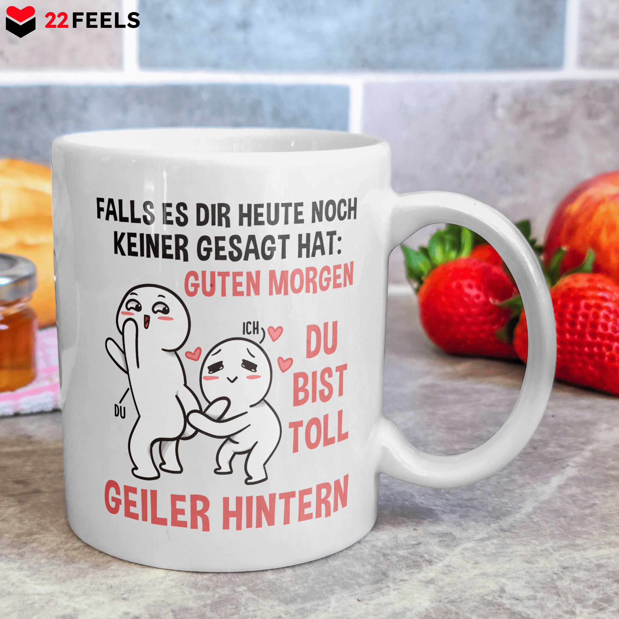 22Feels® Geschenk für Paare - Tasse mit Spruch: Falls Es Dir Heute Noch Keiner Gesagt Hat (Weiss, 320ml)-Weisse Tasse 320ml-22Feels
