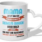22Feels® Werdende Mama Geschenk - Tasse mit Spruch (Herzhenkel, Weiss, 320ml)-Tasse Weiss Herzhenkel 320ml-22Feels