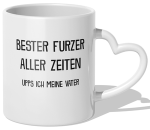 22Feels® Geschenk für Papas - Tasse mit Spruch (Herzhenkel, Weiss, 320ml)-Tasse Weiss Herzhenkel 320ml-22Feels