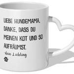 22Feels® Hundemama Geschenk - Tasse mit Spruch (Herzhenkel, Weiss, 320ml)-Tasse Weiss Herzhenkel 320ml-22Feels
